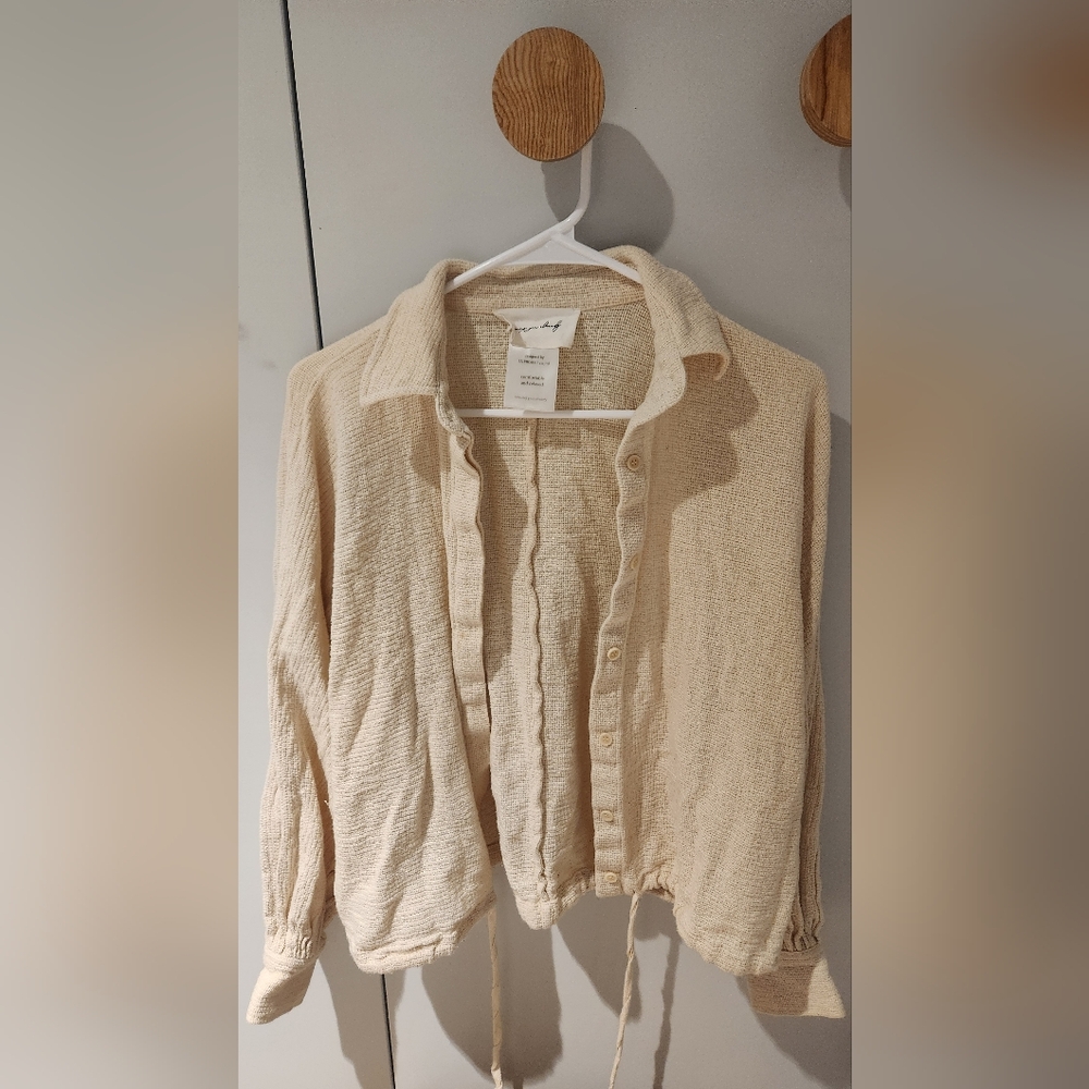 100% Cotton Drawstring Blouse - Picture 7 of 8